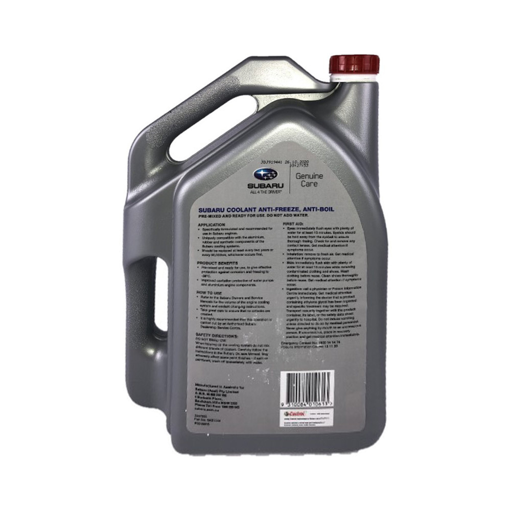 Genuine Subaru Coolant LongLife PreMix Green 5 Litre Models upto 2009 SAS1002