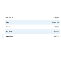 GM19524121-ACDelco Filter Set Ford Falcon and more ACK64-1