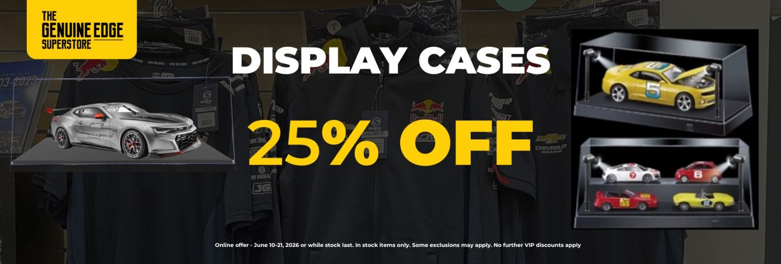 GENUINE EDGE STOCKTAKE SALE DISPLAY CASES