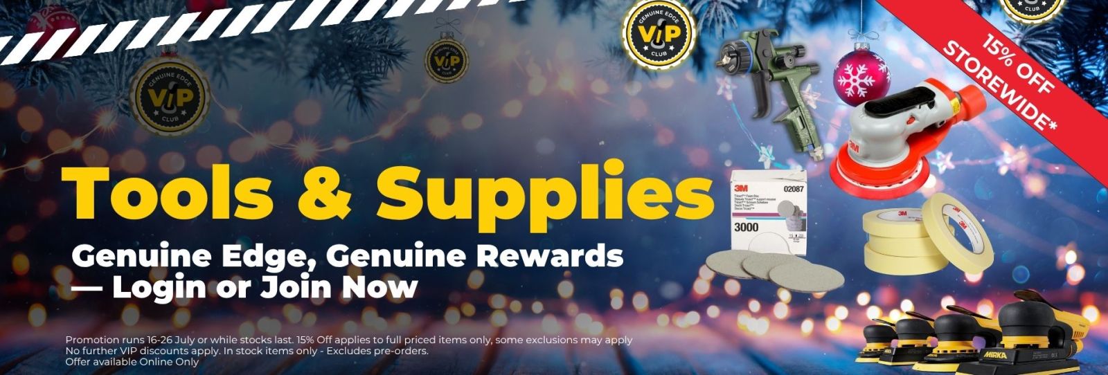 XMAS IN JULY VIP SALE 15% OFF TOOLS