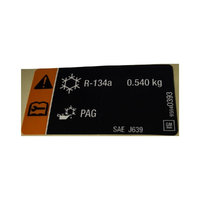 Genuine Holden Label-A/C Refrigerant Chr 95940393