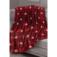 Holden Classic Red Plaid Plush Throw Rug