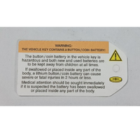 Genuine Mitsubishi Warning Tag Button/Coin Batte AU901759