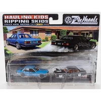 1:64 Ford XD Falcon Twin Set Hauling Kids & Ripping Skids OZ Wheels FSD