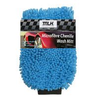 Blue Microfibre Chenille Noodle Mitt 64MLH303