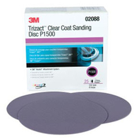 3M 02088 Trizact Hookit Clear Coat Sanding Disc 471LA 150mm/6in. P1500 25 Pack