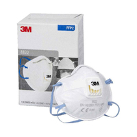 3M 8822 P2 Cupped Particulate Respirator Valved Mask 10 Pack